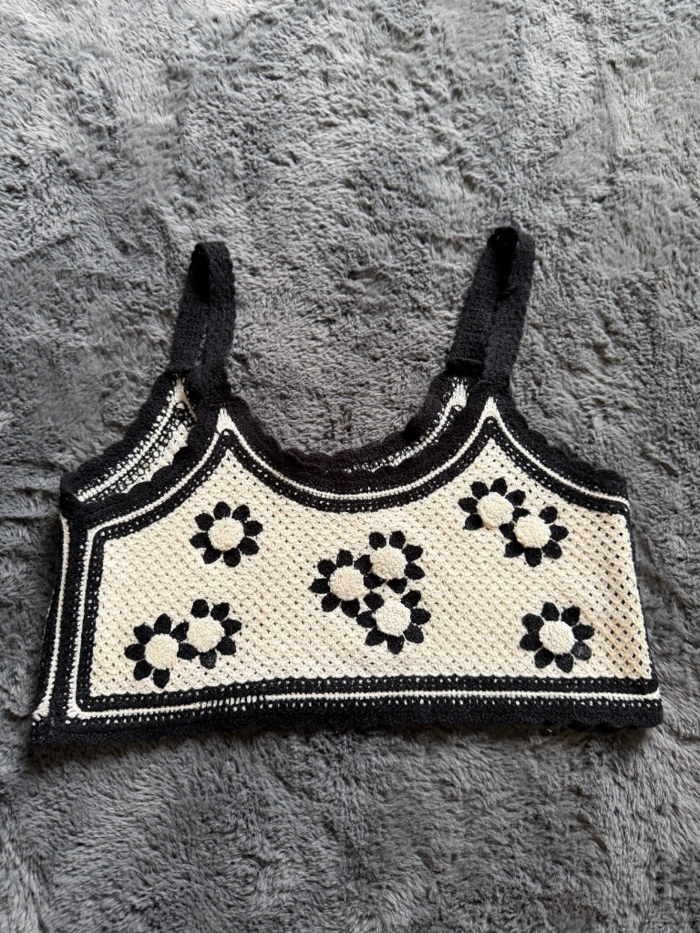Cropped crochet tank top